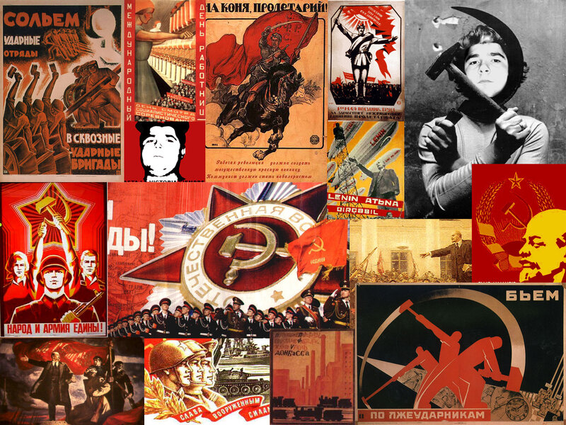 Soviet propaganda collage