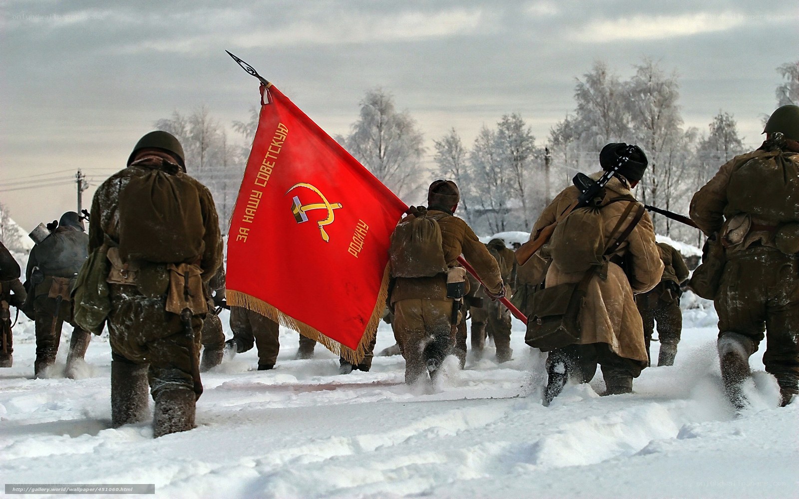 Soviet soldiers in winter combat