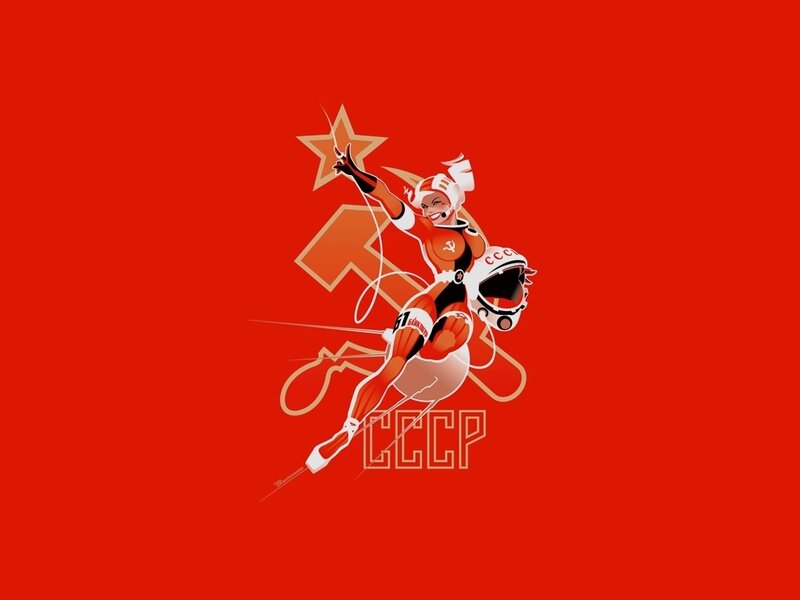 Soviet space heroine illustration