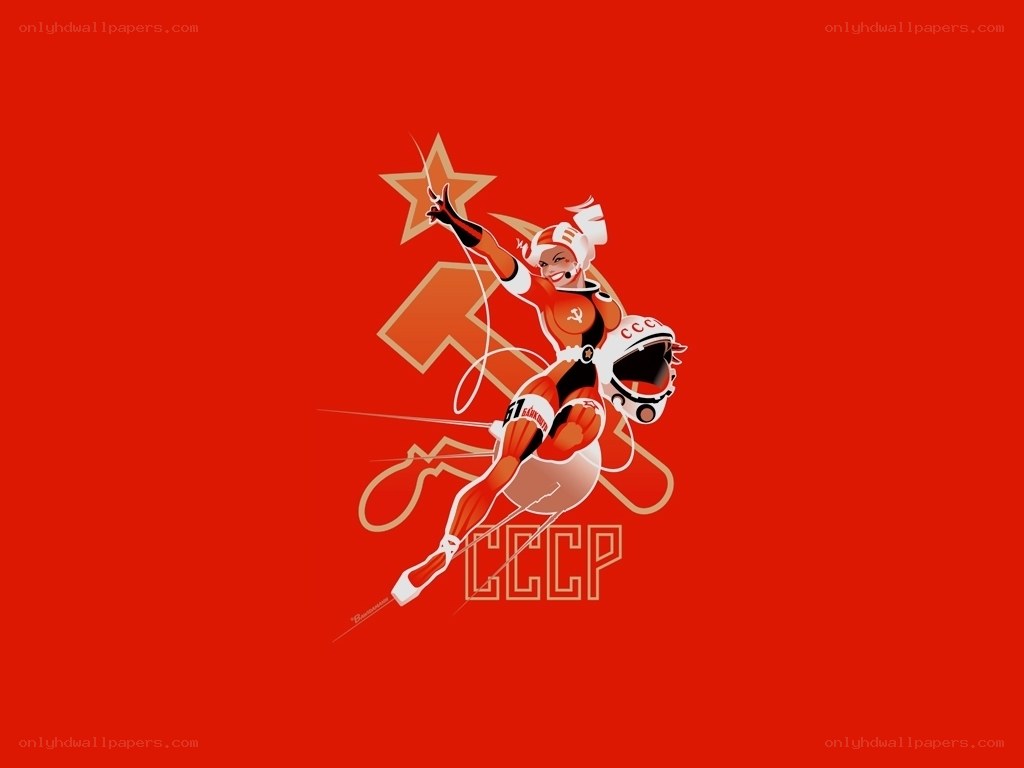 Soviet space heroine illustration