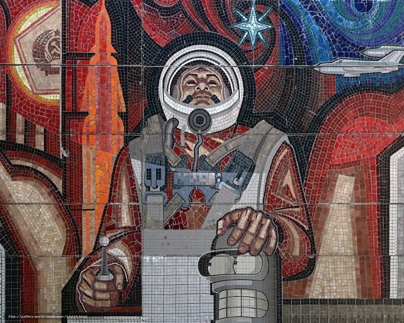 Soviet space mosaic artwork