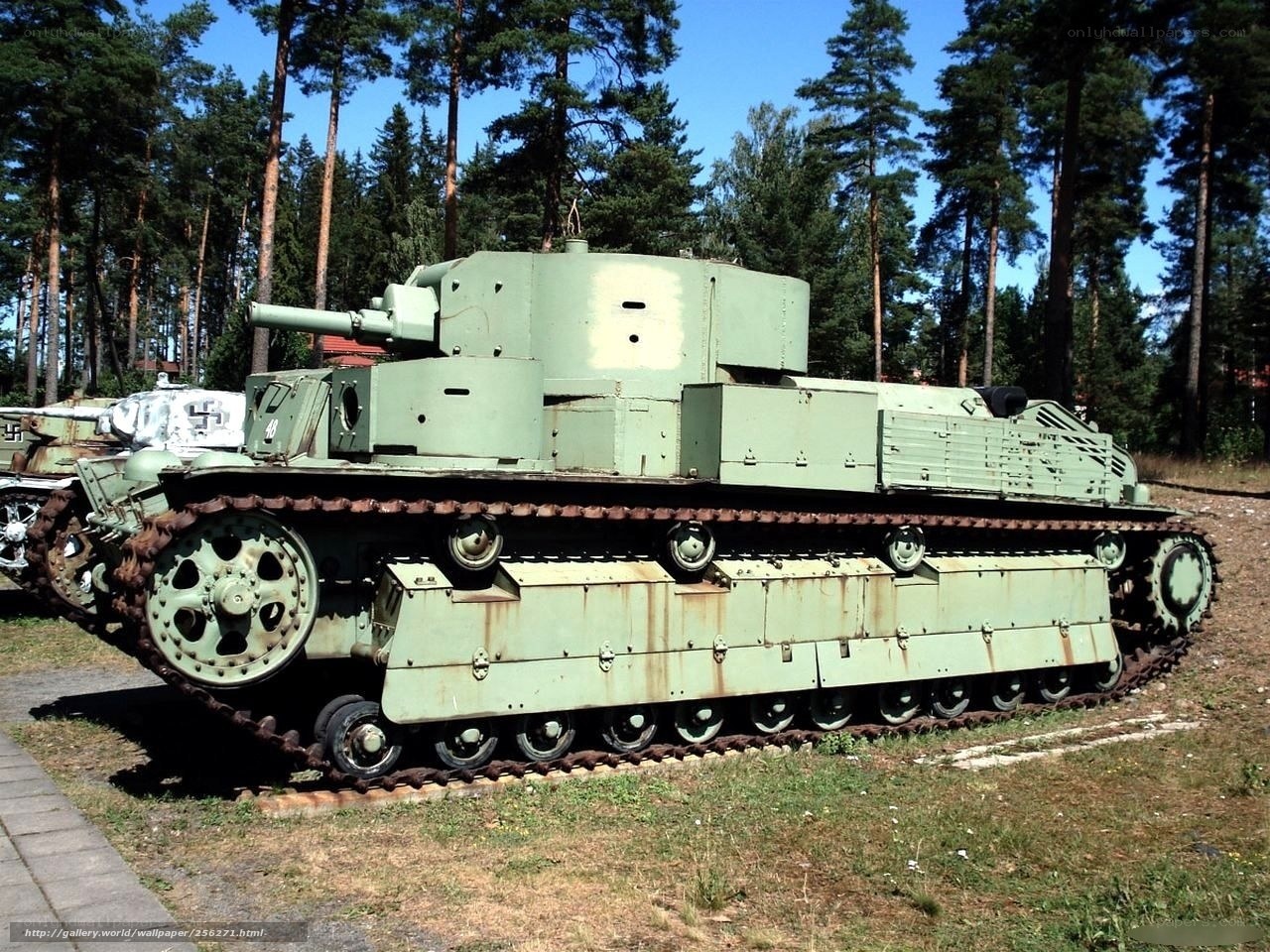 Soviet T-28 tank on display