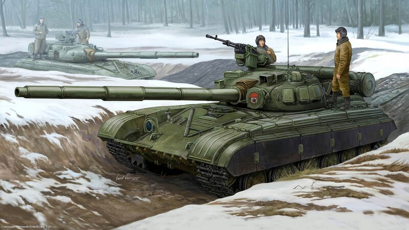 Soviet T-64 Tanks in Snow