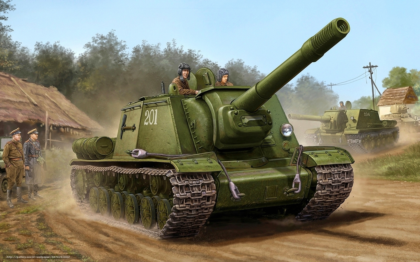 Soviet tank convoy in motion