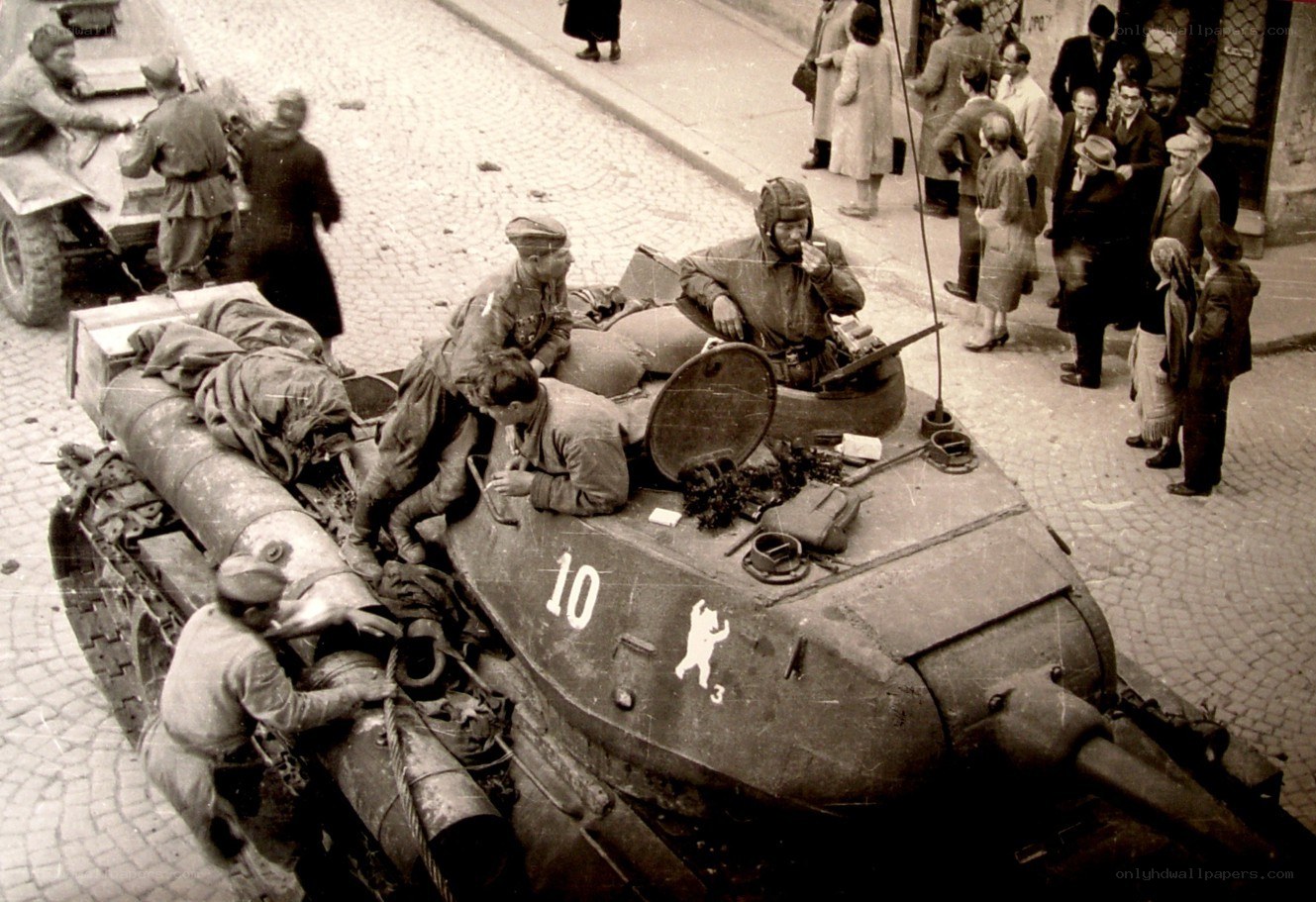 Soviet tank in Berlin street