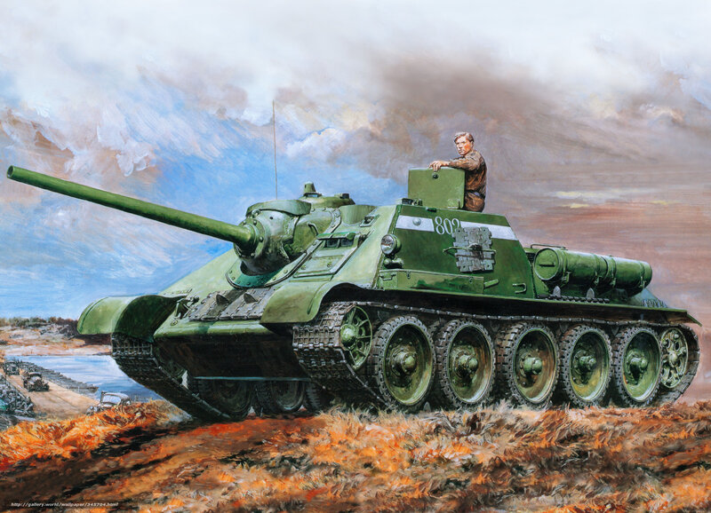 Soviet tank in combat