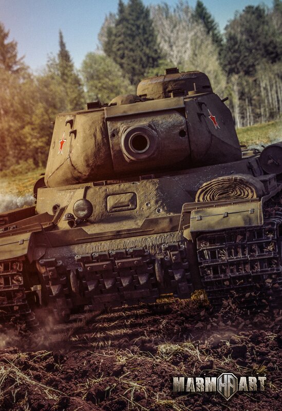 Soviet Tank in Field — Brown