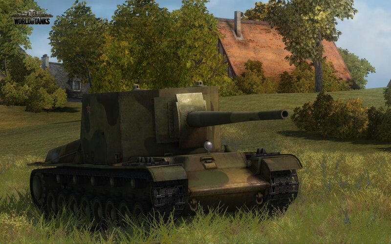 Soviet Tank in Field — Green, Calm