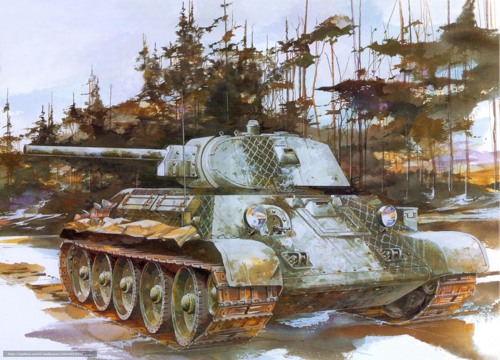 Soviet tank in forest
