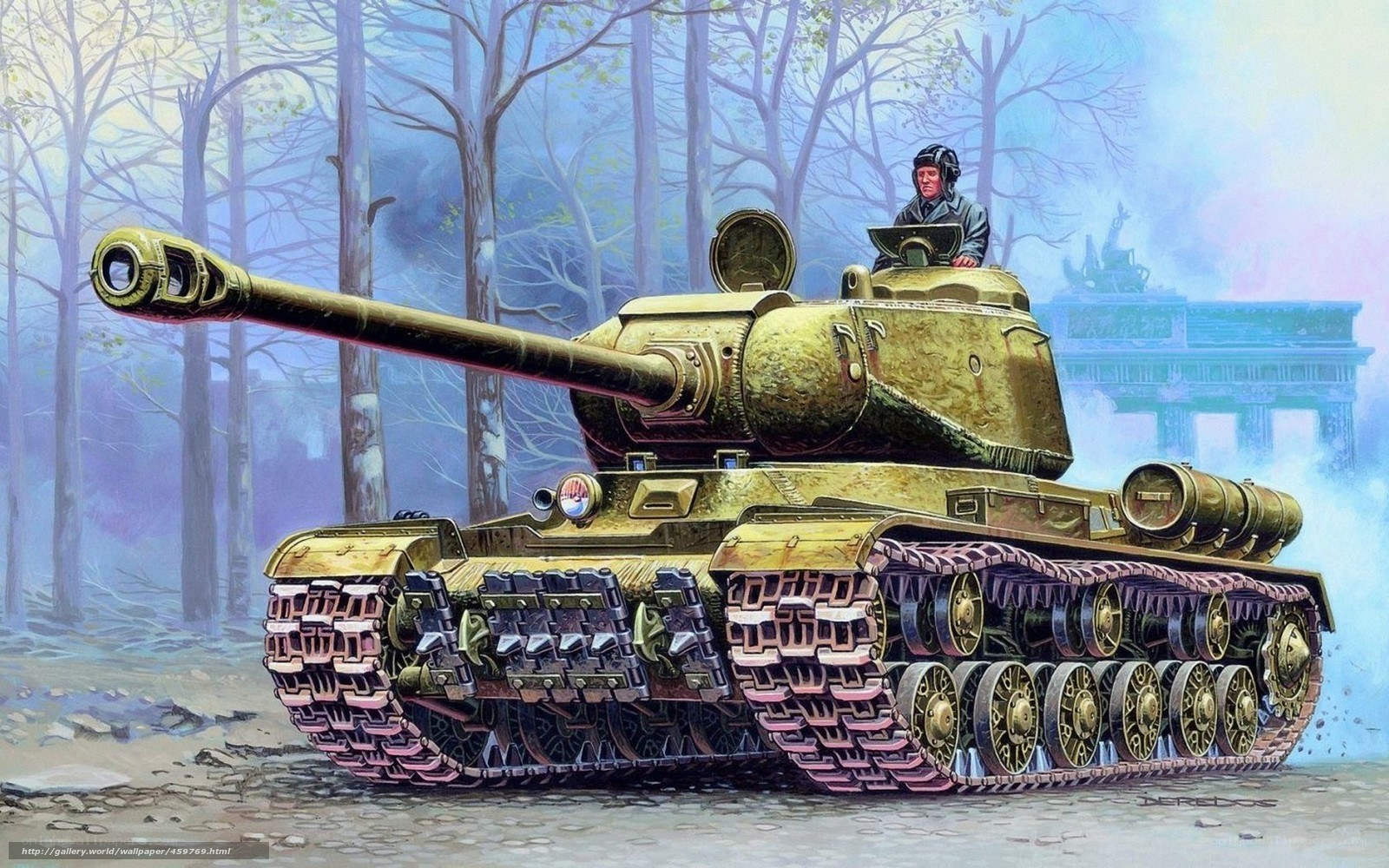 Soviet tank in forest