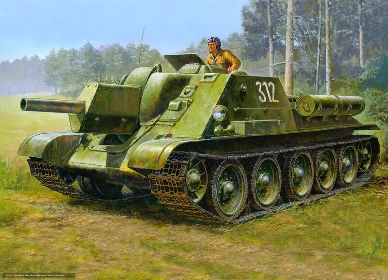 Soviet tank in forest