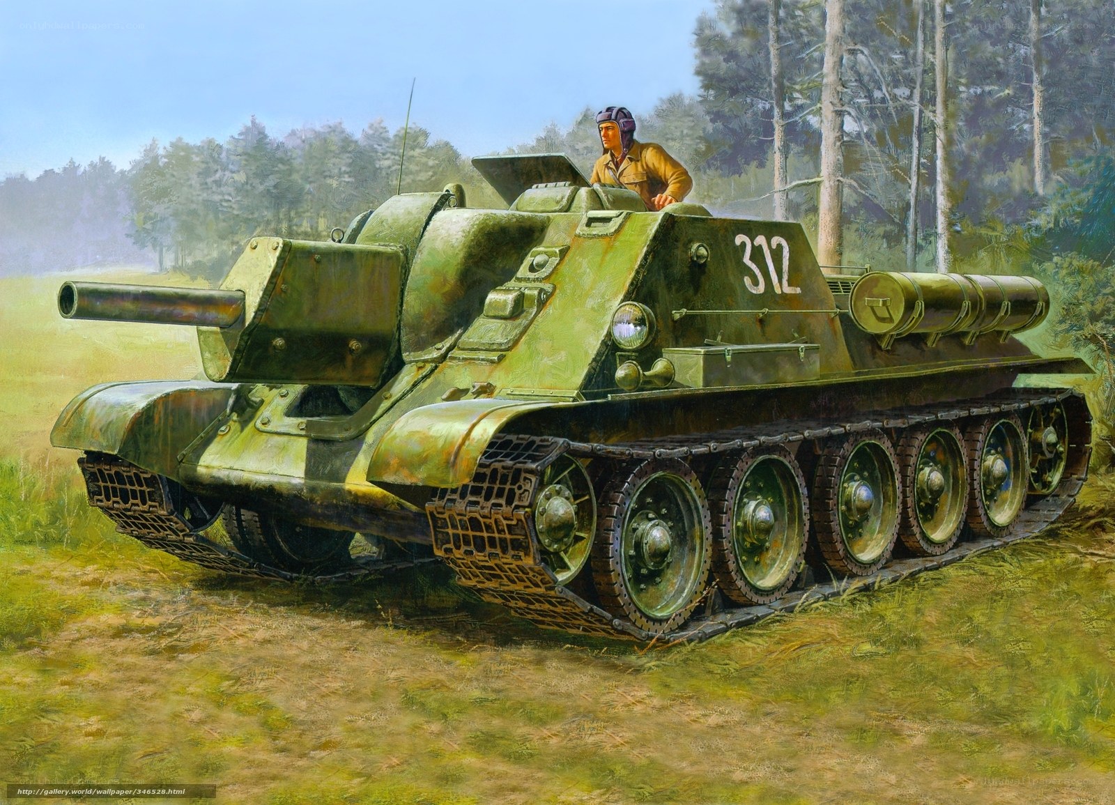Soviet tank in forest