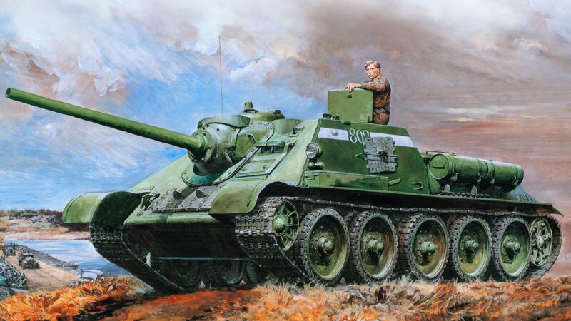 Soviet Tank on Battlefield