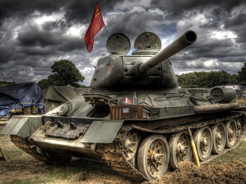 Soviet Tank on Display — Gray
