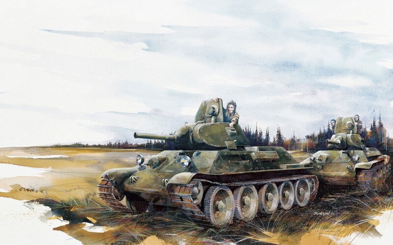 Soviet Tanks in Field
