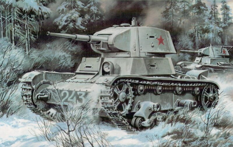 Soviet Tanks in Snow