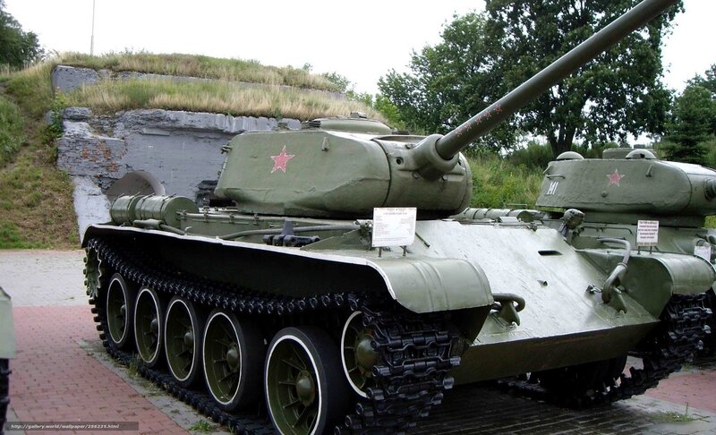 Soviet tanks on display