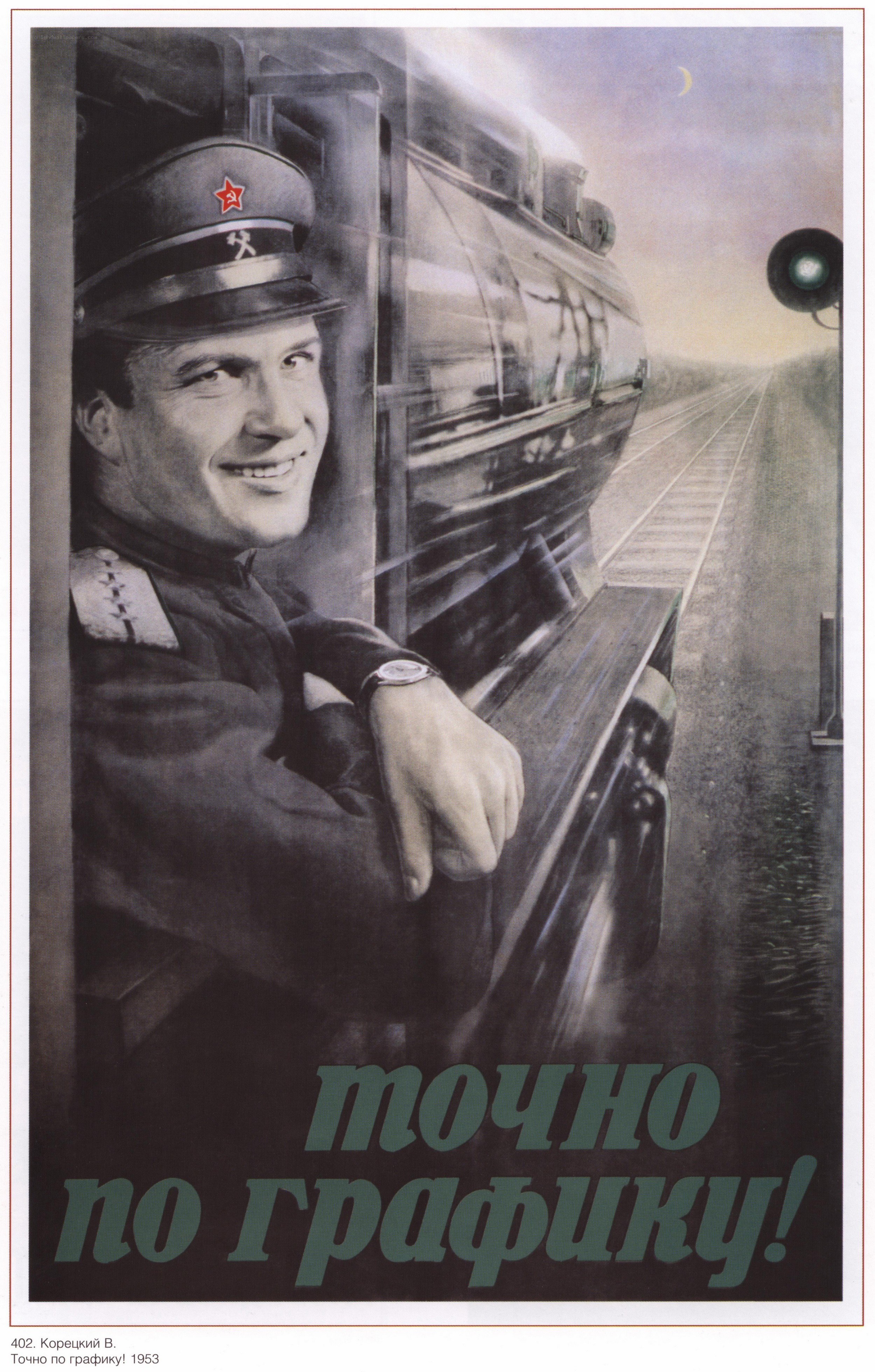 Soviet train poster