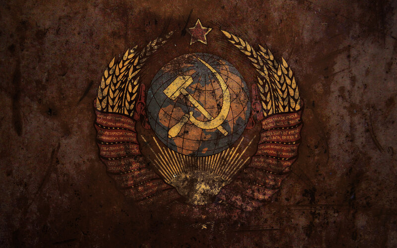 Soviet Union emblem on grunge background