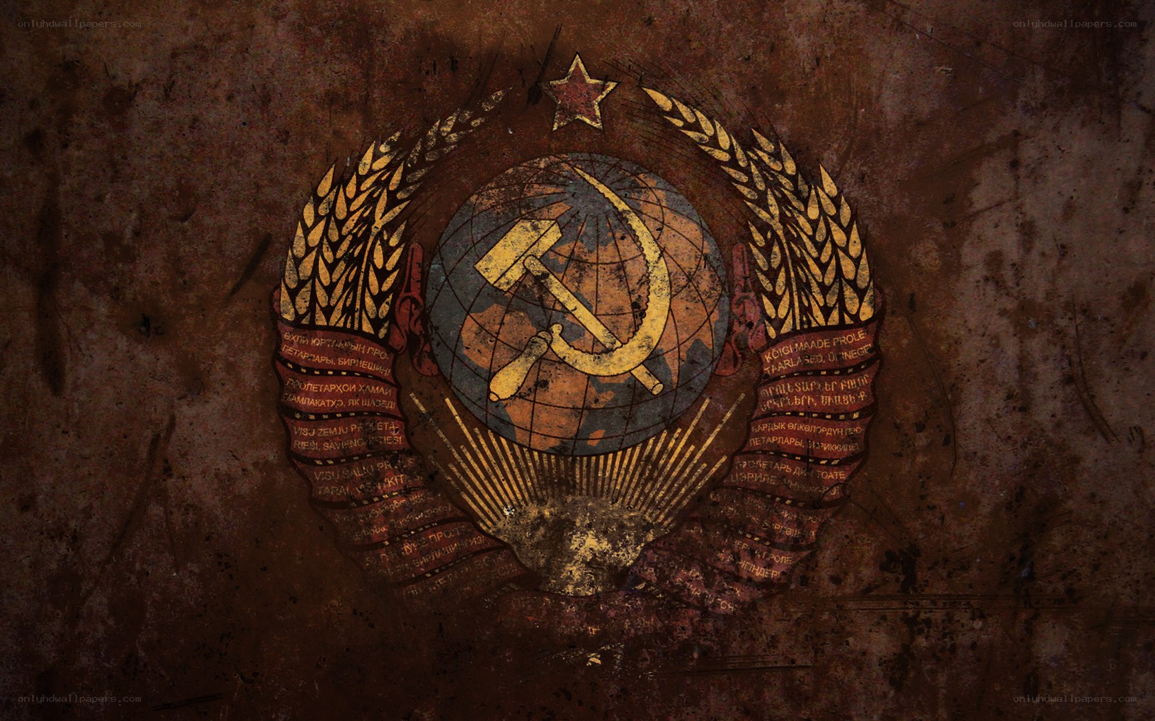 Soviet Union emblem on grunge background