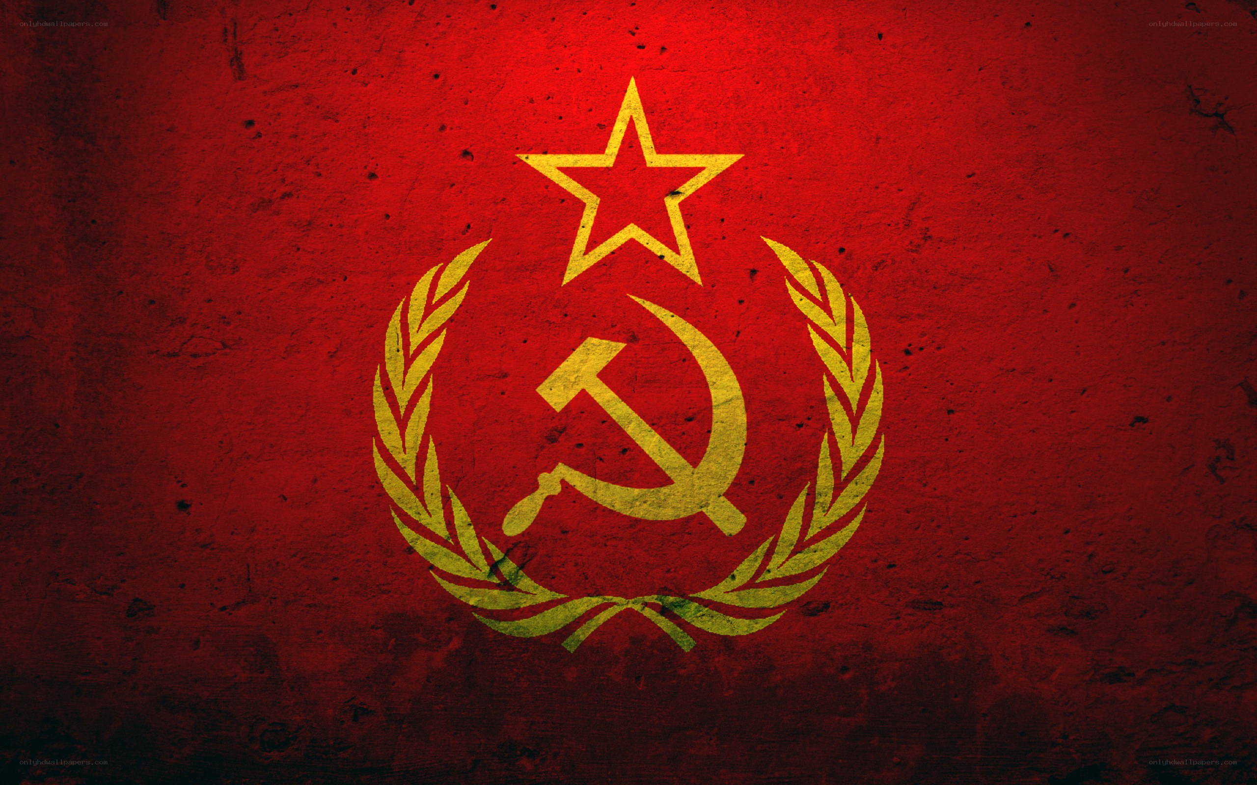 Soviet Union emblem on red background