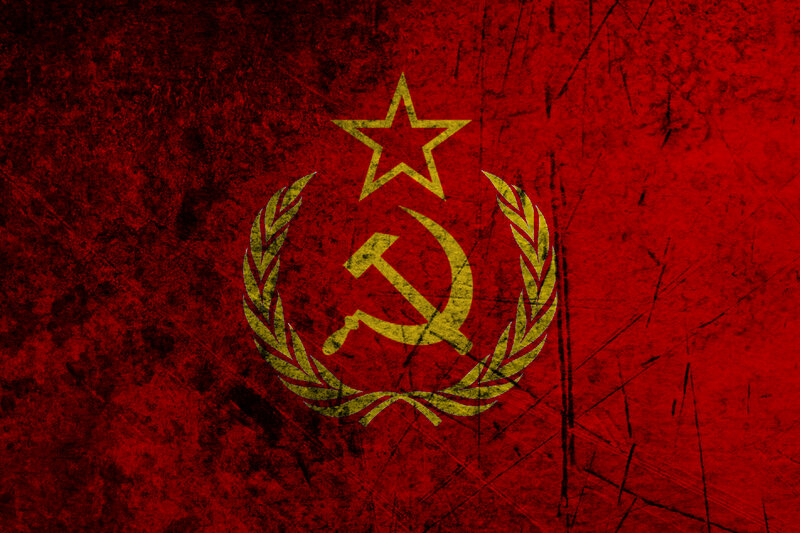 Soviet Union emblem on red background
