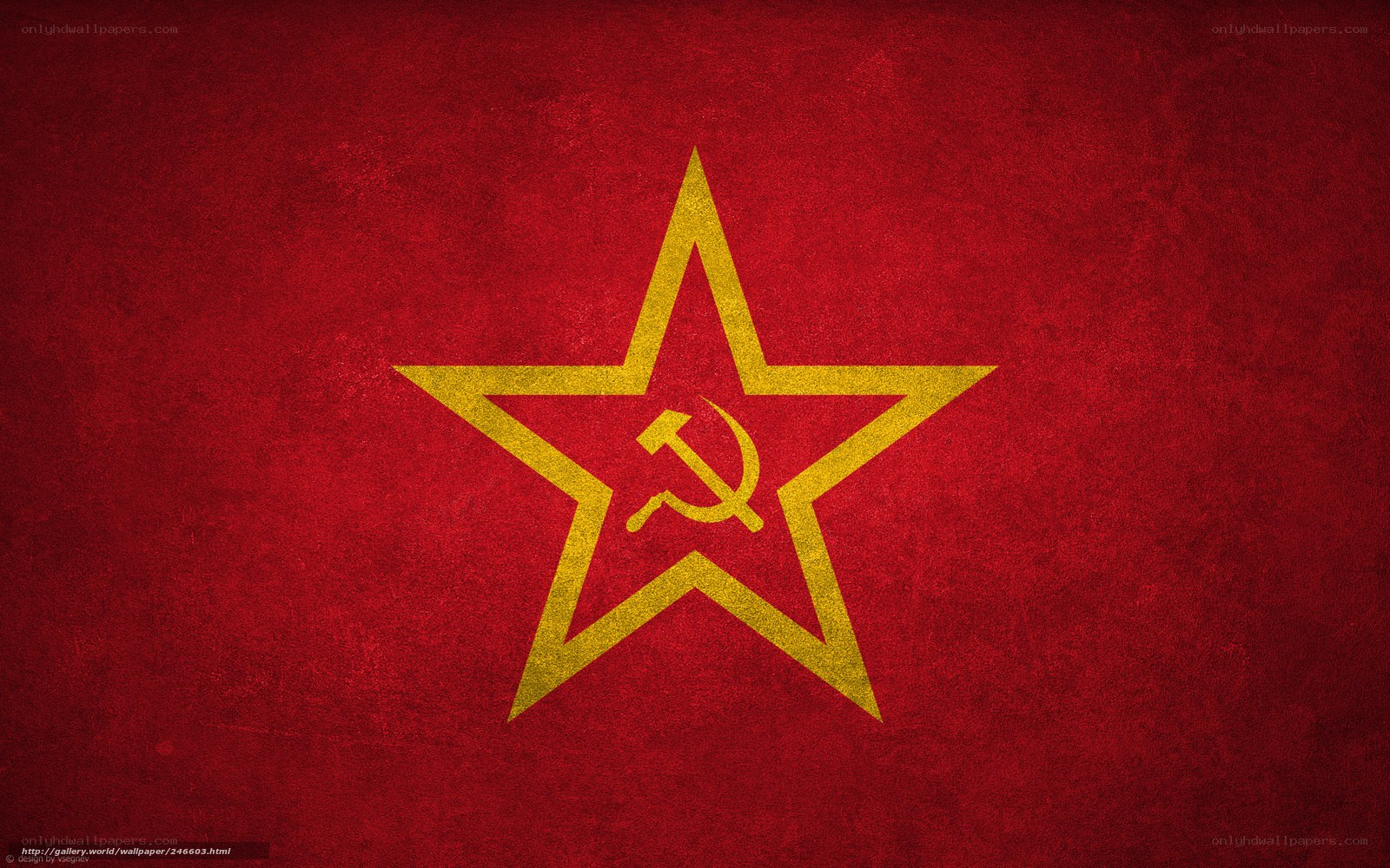 Soviet Union flag with hammer and sickle