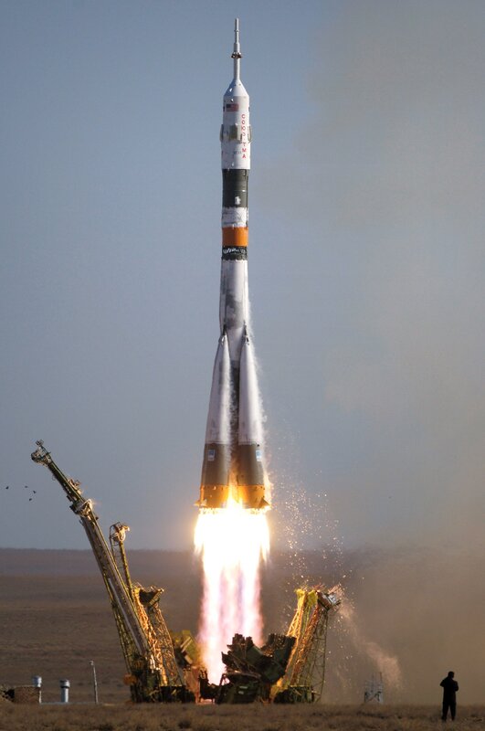 Soyuz Rocket Launch — White, Dramatic, Afternoon