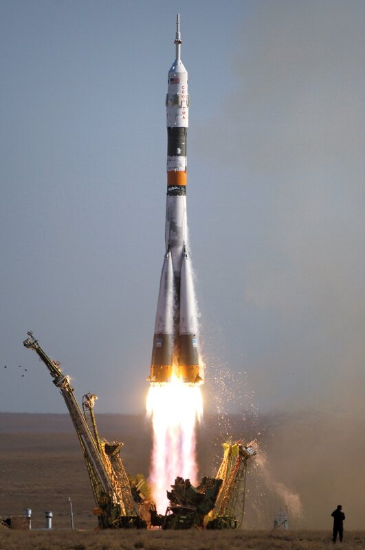 Soyuz Rocket Launch — White, Dramatic