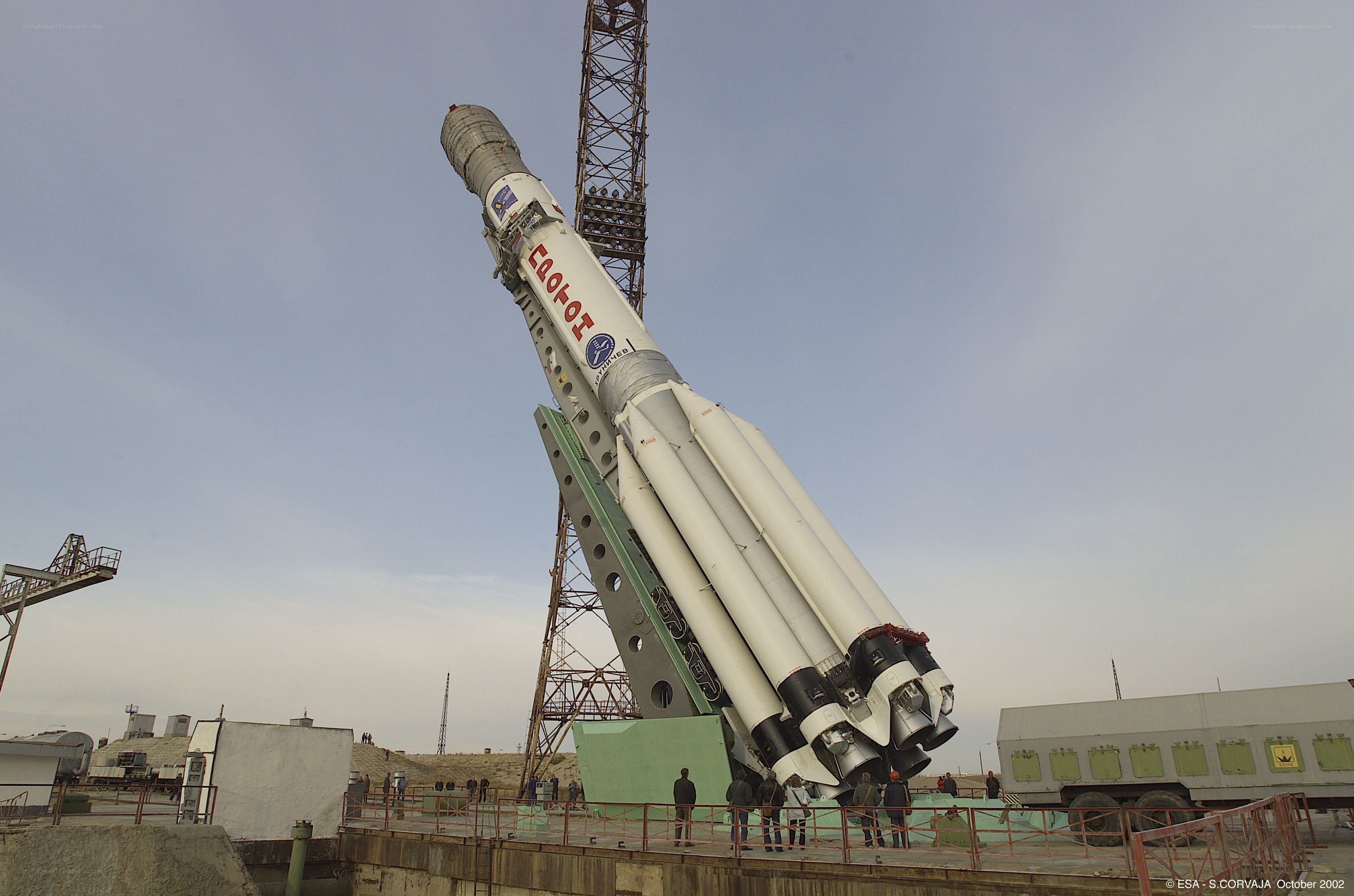 Soyuz rocket on launch pad