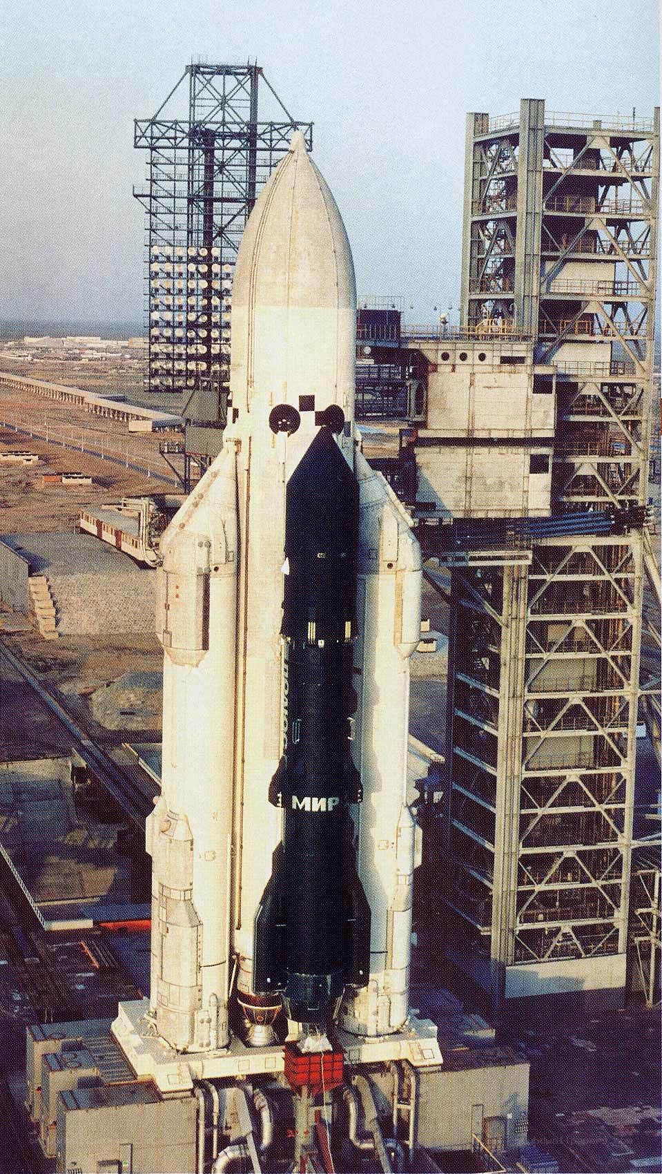 Soyuz rocket on launch pad