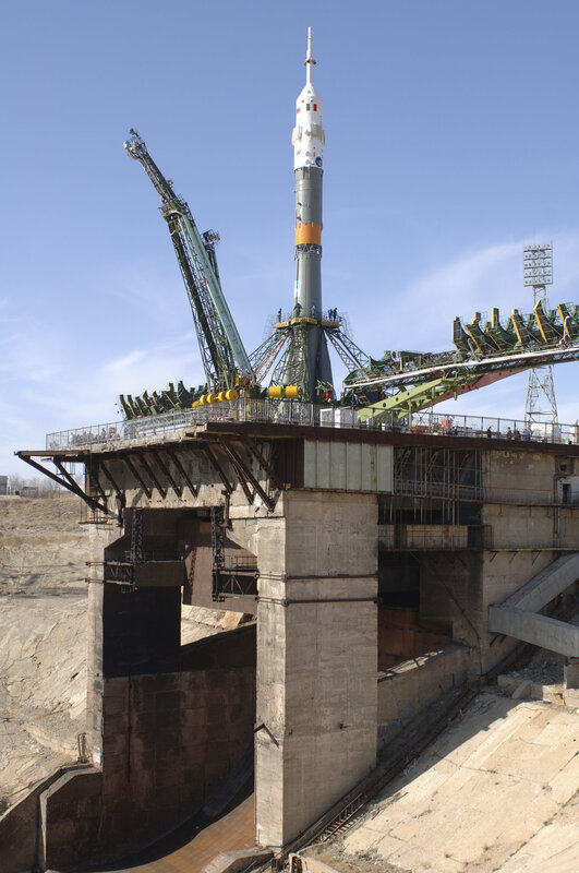 Soyuz rocket on launch pad