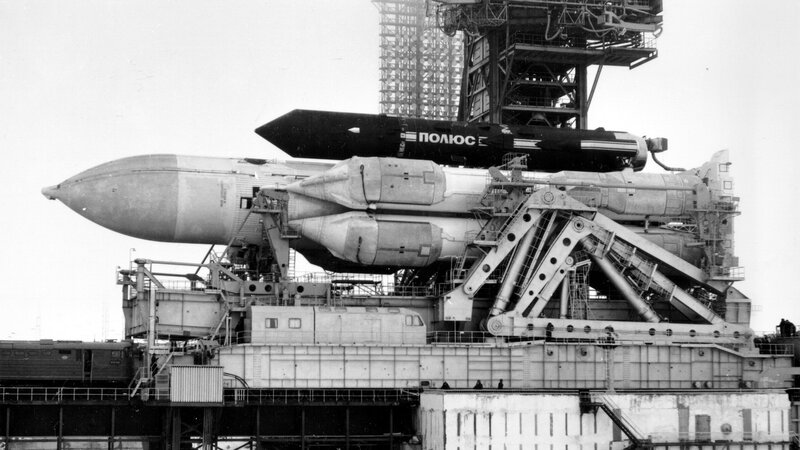 Soyuz Rocket on Launch Pad — Black