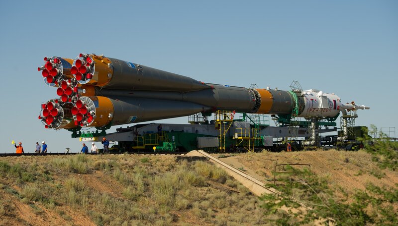 Soyuz Rocket on Launch Pad — Gray, Industrial
