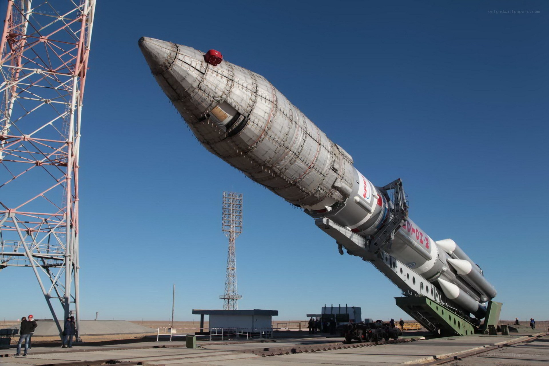 Soyuz rocket on launch pad