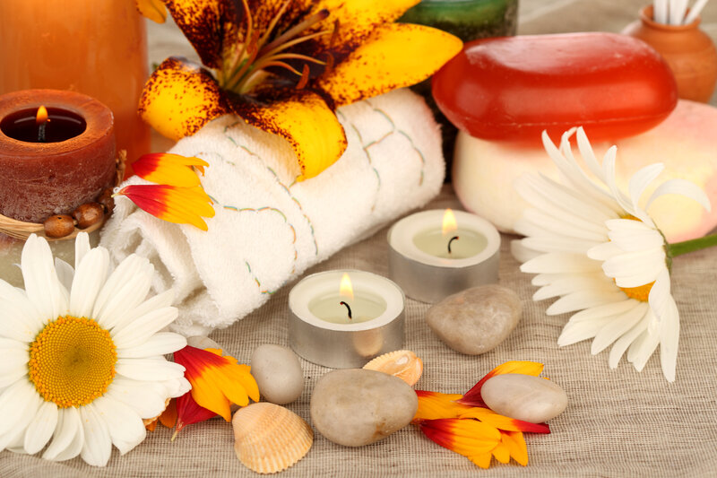 Spa Arrangement with Flowers