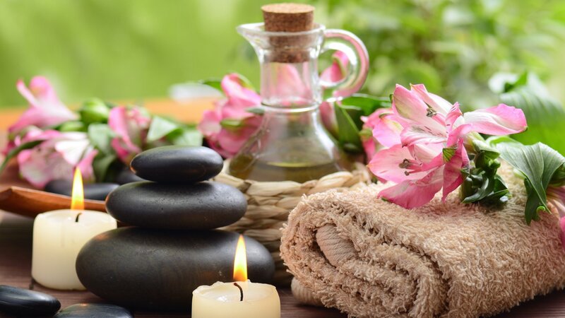 Spa Arrangement with Stones — Green, Serene