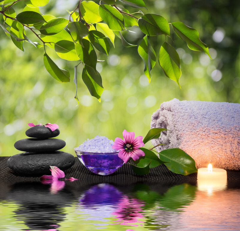 Spa Arrangement with Stones — Green