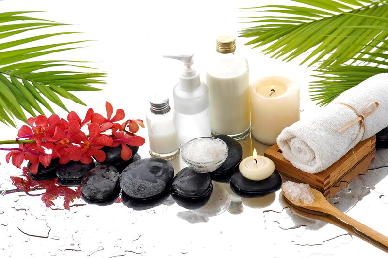 Spa Arrangement with Stones — White