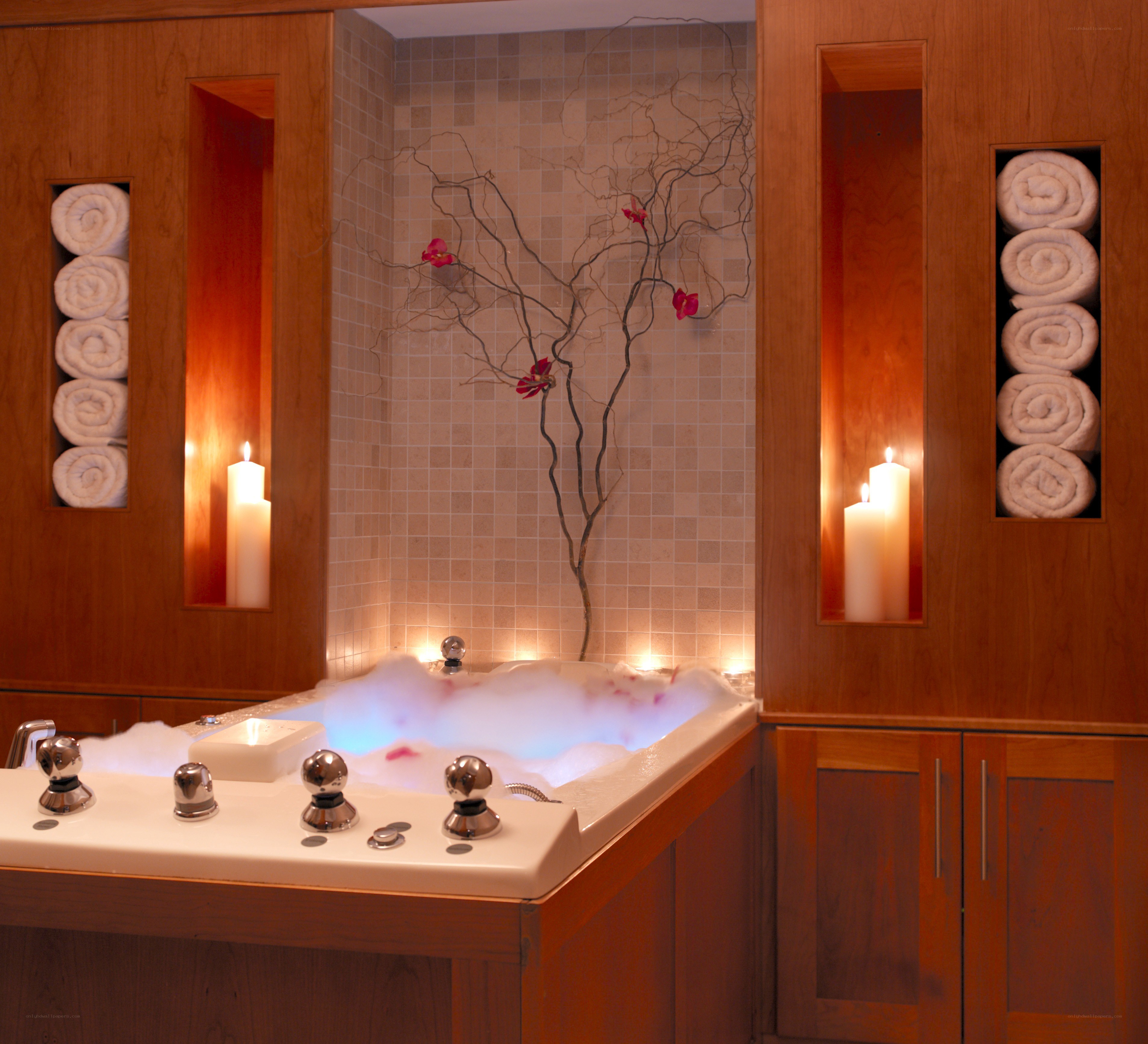 spa bathroom with bathtub