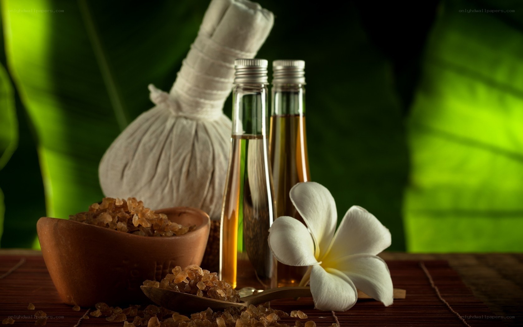 Spa essentials with flowers