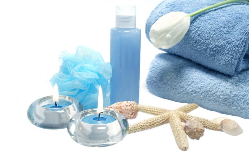 Spa items with candles
