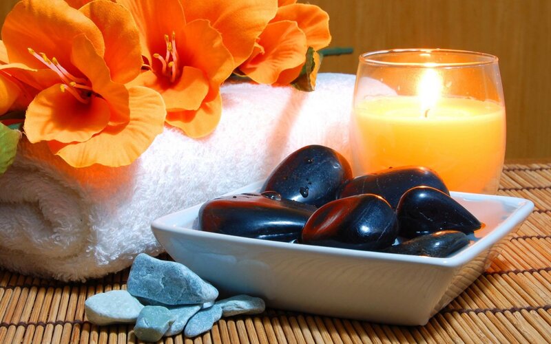 Spa Stones and Candle