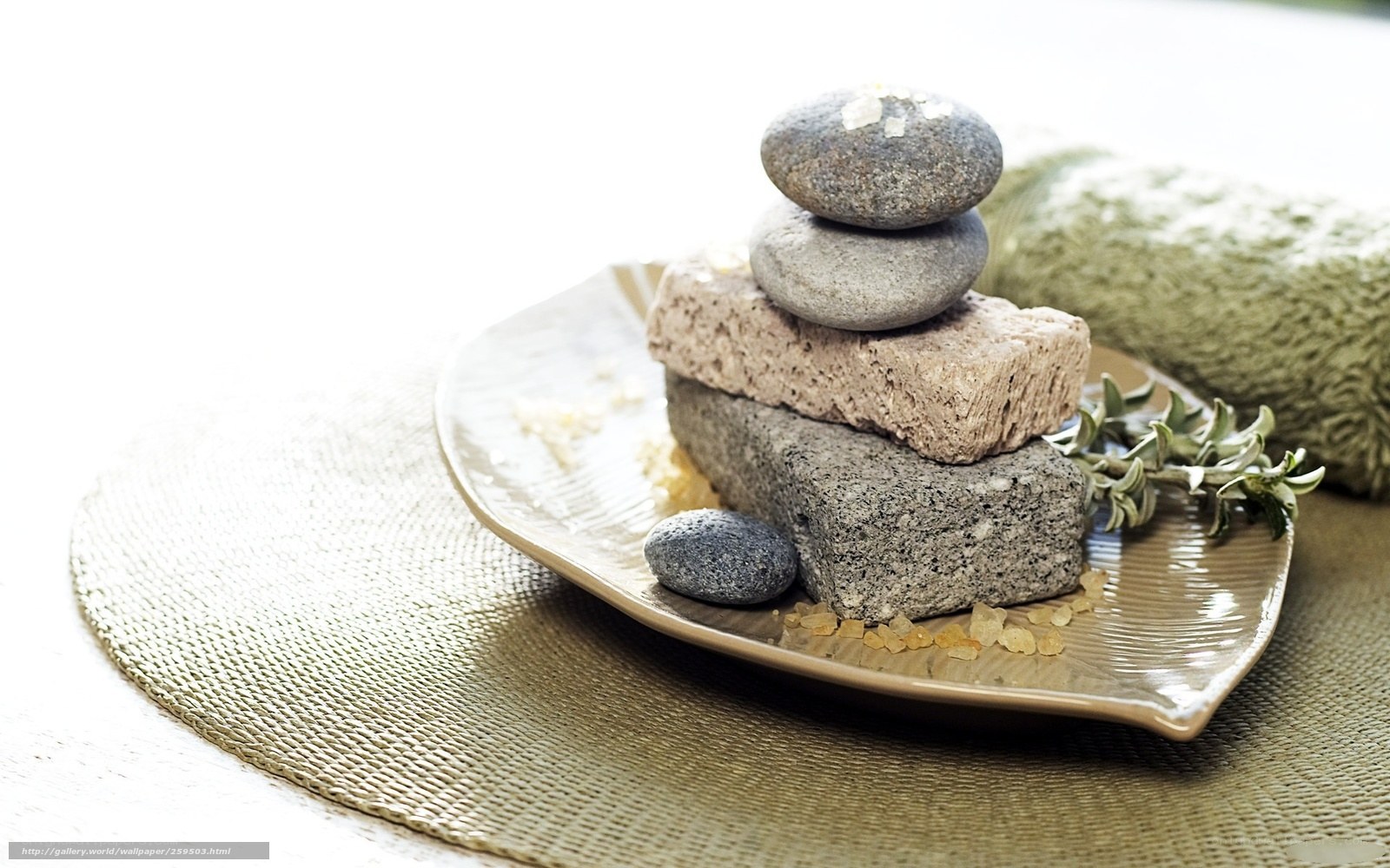 Spa stones on a plate