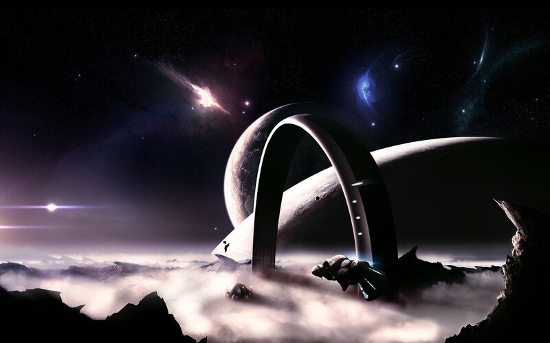 Space Arch on Alien Planet — Black, Dramatic