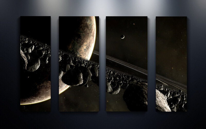 space asteroid field artwork