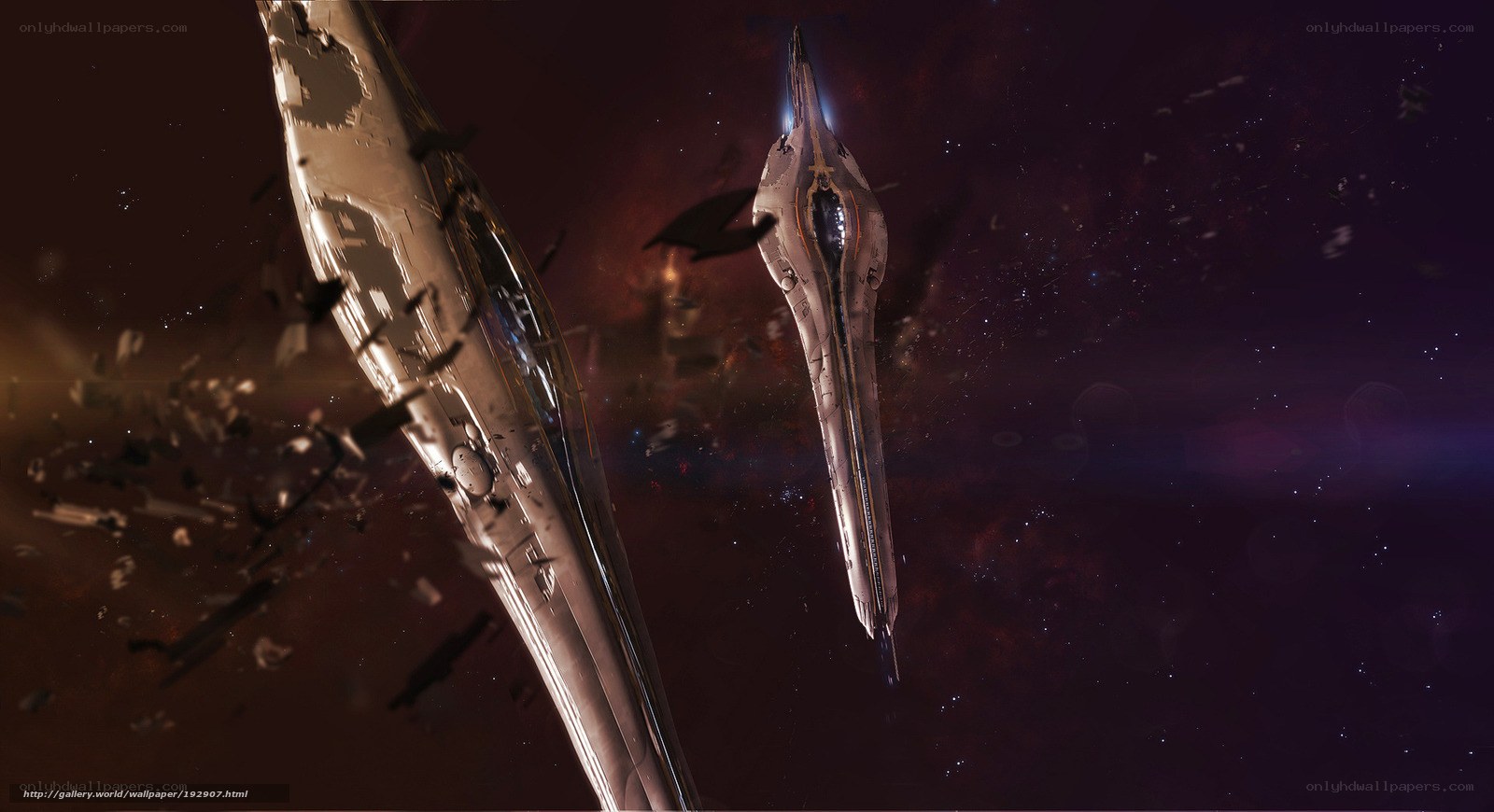 Space battle debris field