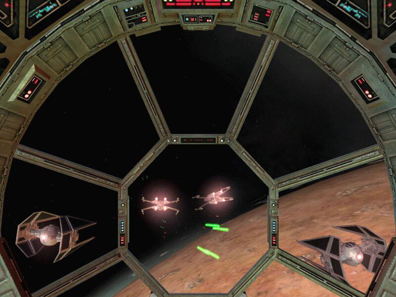 space battle from cockpit view