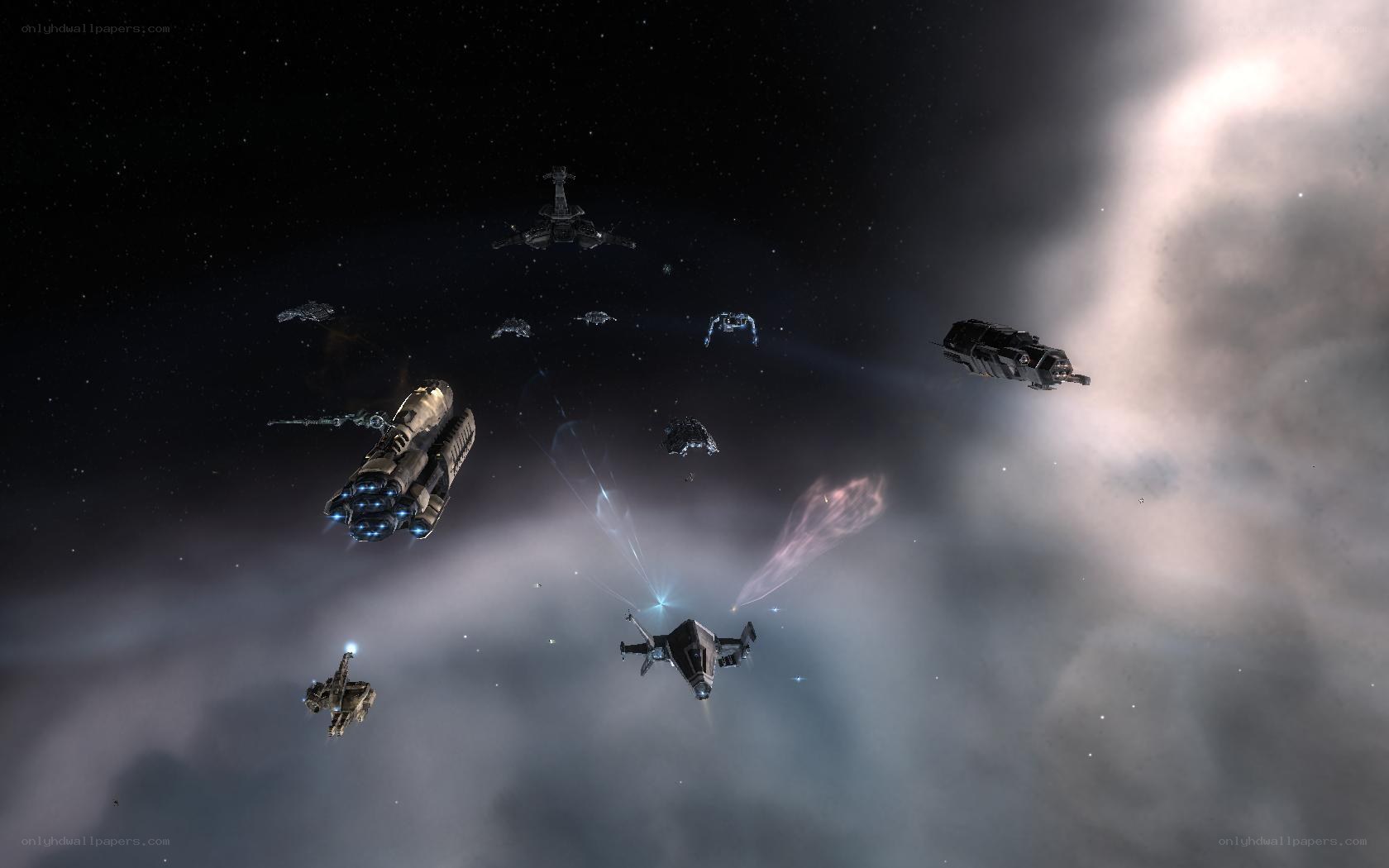 space battle in nebula