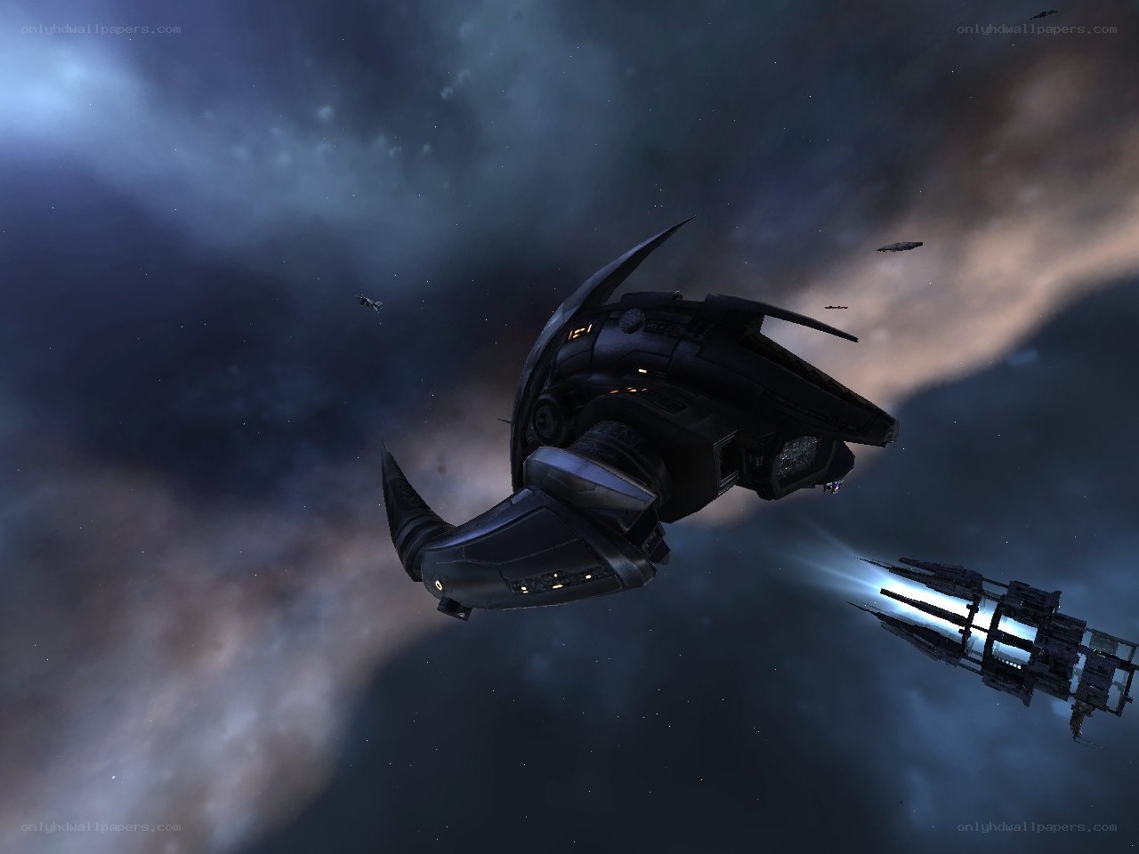 space battle in nebula